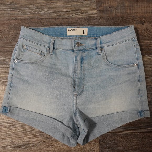 Light-wash Ultra-high Rise Skinny Denim Shorts - Picture 1 of 4
